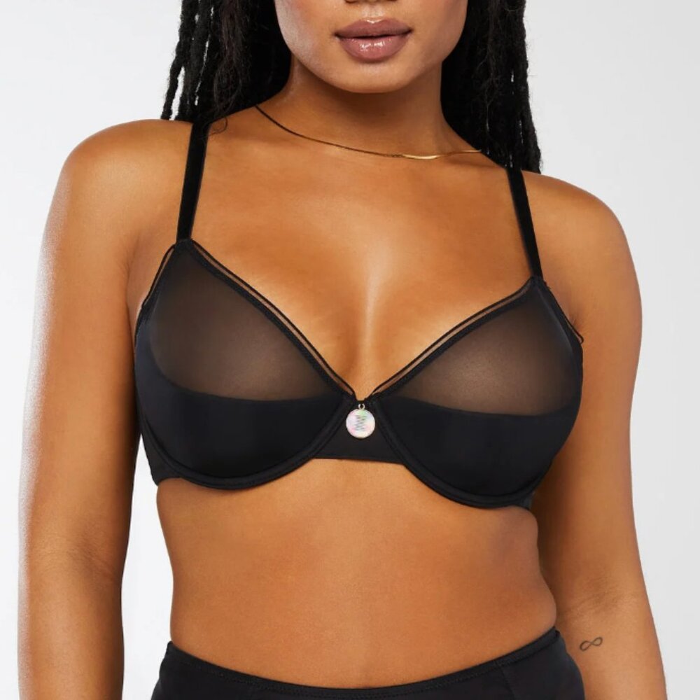 Savage X Fenty X-Ray Vision Half Cup Plunge Bra.